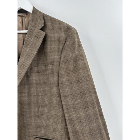 Ralph Lauren Suit Jacket Mens 42S Brown Plaid Silk Wool Single Breasted Tweed - Picture 6 of 15